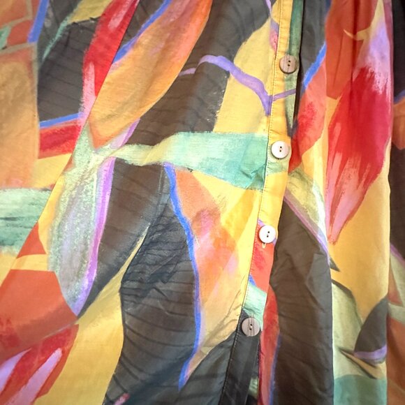 Farm Rio Yellow Garden Mini Dress Trapeze - Picture 4 of 9